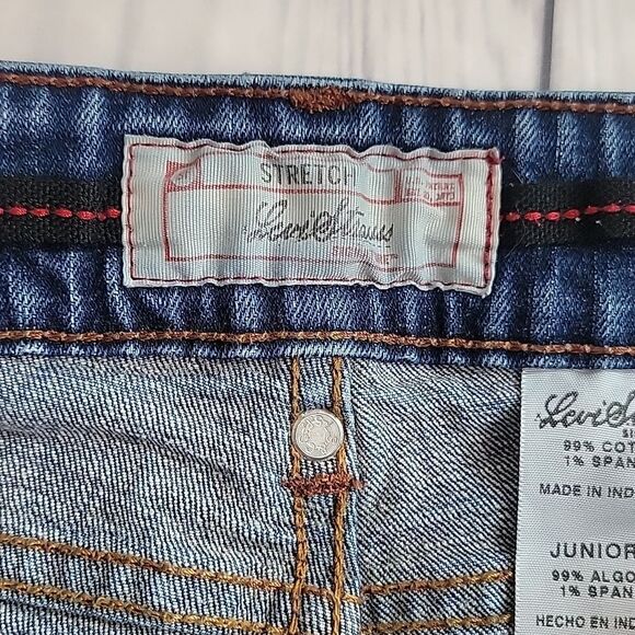 Levi's Signature Blue Denim Bootcut Jeans Juniors Size 7 - Picture 10 of 14